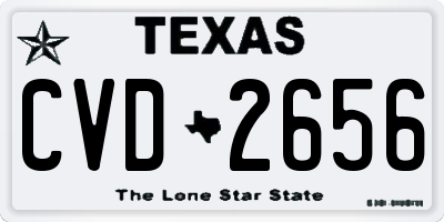 TX license plate CVD2656