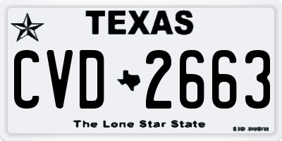 TX license plate CVD2663