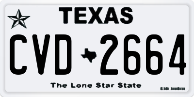 TX license plate CVD2664