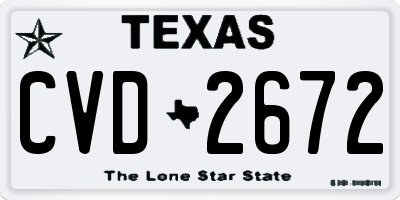 TX license plate CVD2672