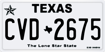 TX license plate CVD2675