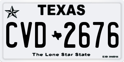 TX license plate CVD2676