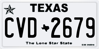 TX license plate CVD2679