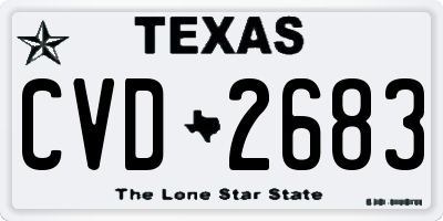 TX license plate CVD2683