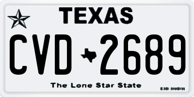 TX license plate CVD2689