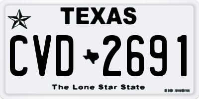 TX license plate CVD2691