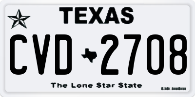TX license plate CVD2708