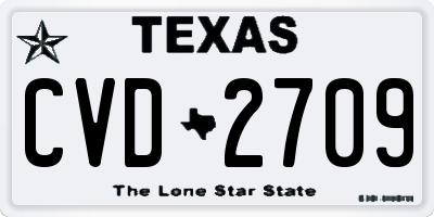 TX license plate CVD2709