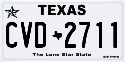 TX license plate CVD2711
