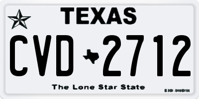TX license plate CVD2712