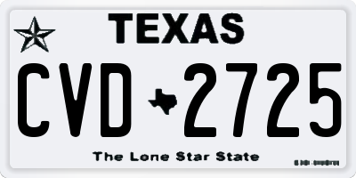 TX license plate CVD2725