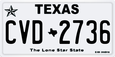 TX license plate CVD2736