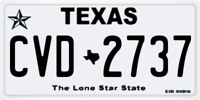 TX license plate CVD2737