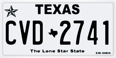 TX license plate CVD2741