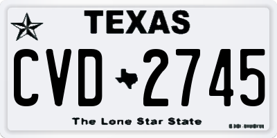 TX license plate CVD2745