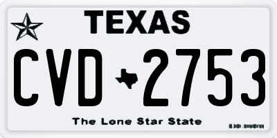 TX license plate CVD2753