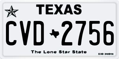 TX license plate CVD2756