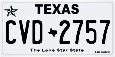 TX license plate CVD2757