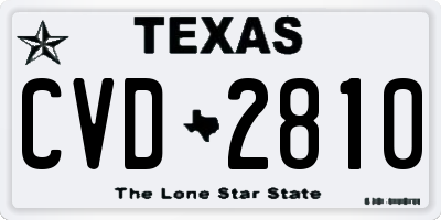 TX license plate CVD2810