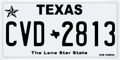 TX license plate CVD2813
