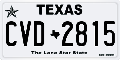 TX license plate CVD2815