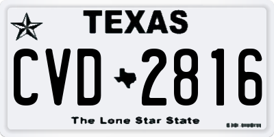 TX license plate CVD2816