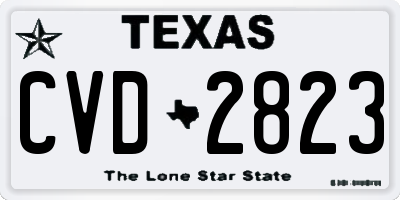 TX license plate CVD2823