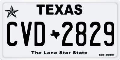 TX license plate CVD2829