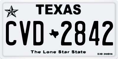 TX license plate CVD2842