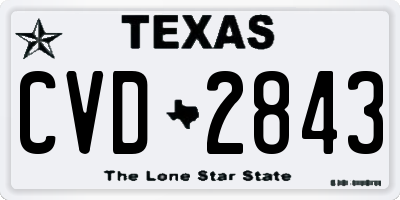 TX license plate CVD2843