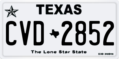 TX license plate CVD2852