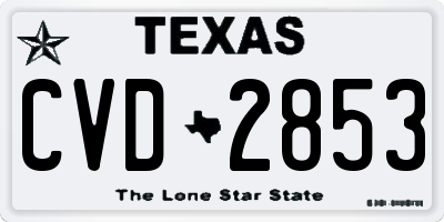 TX license plate CVD2853
