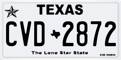 TX license plate CVD2872