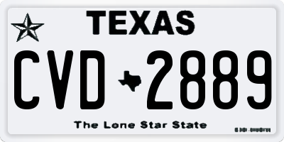 TX license plate CVD2889