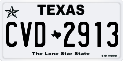 TX license plate CVD2913