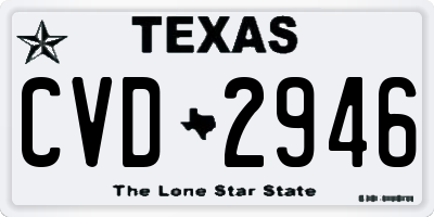 TX license plate CVD2946