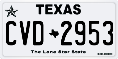TX license plate CVD2953