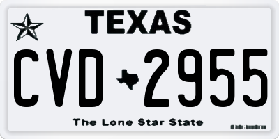 TX license plate CVD2955