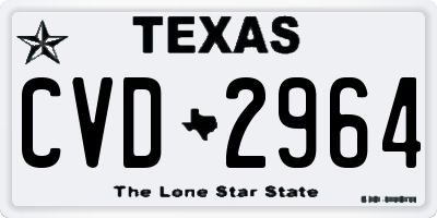 TX license plate CVD2964