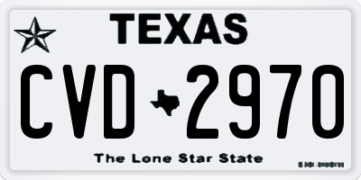 TX license plate CVD2970