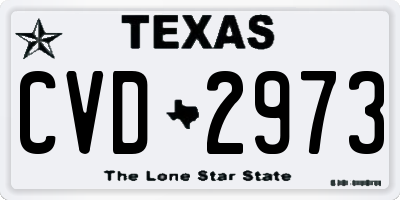 TX license plate CVD2973