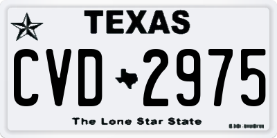 TX license plate CVD2975