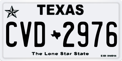 TX license plate CVD2976