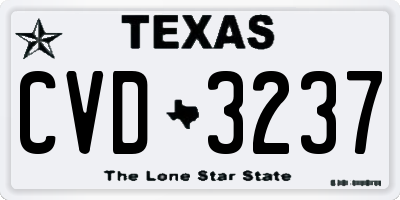 TX license plate CVD3237