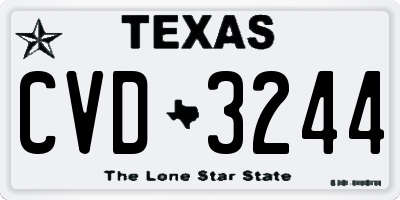 TX license plate CVD3244