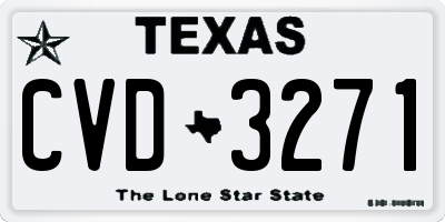 TX license plate CVD3271