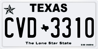 TX license plate CVD3310