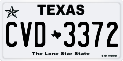 TX license plate CVD3372