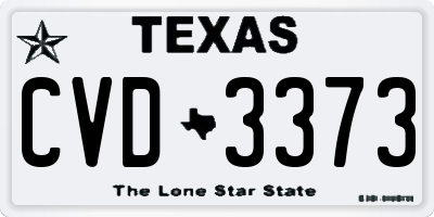 TX license plate CVD3373