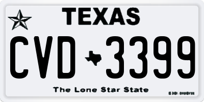 TX license plate CVD3399